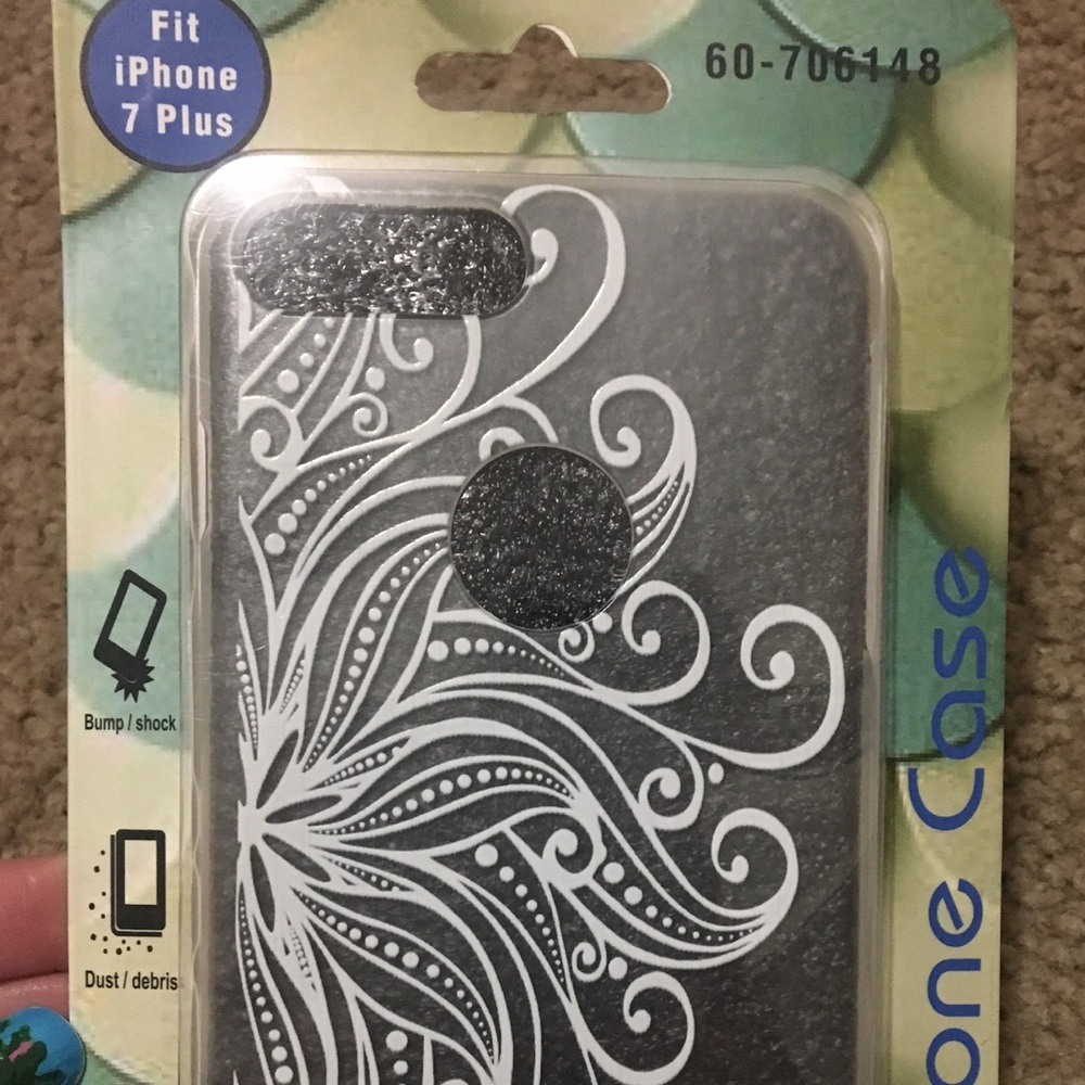Clear and white plastic phone case